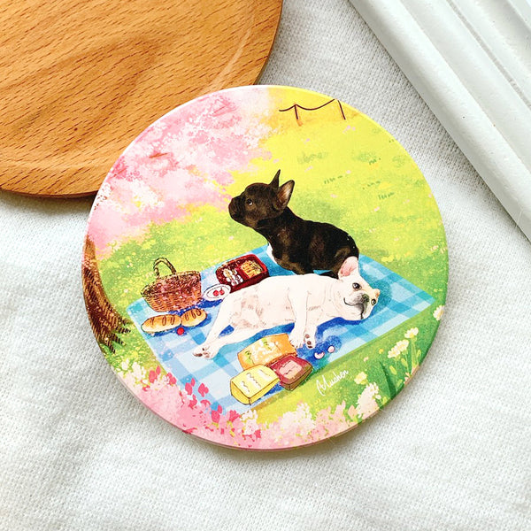 Pet Family Series Ceramic Absorbent Coaster for Drinks