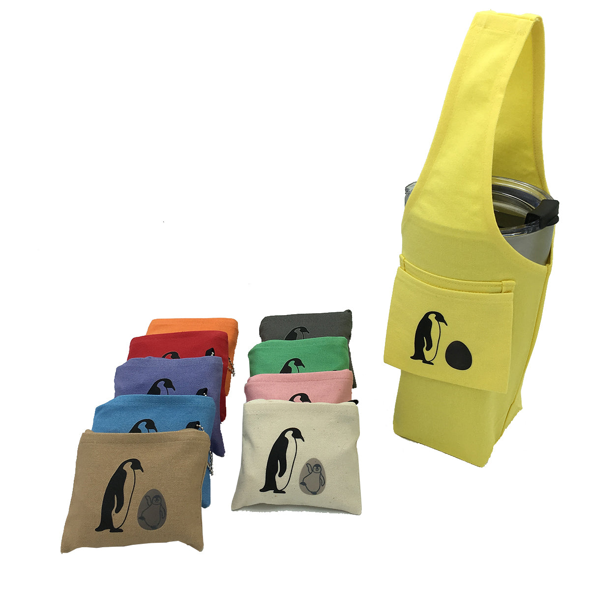 Eco-friendly Reusable Beverage Bag / Cup Holder Color Changing Bag #Penguin
