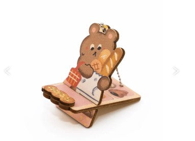 Wooden Key Chain with Phone Holder