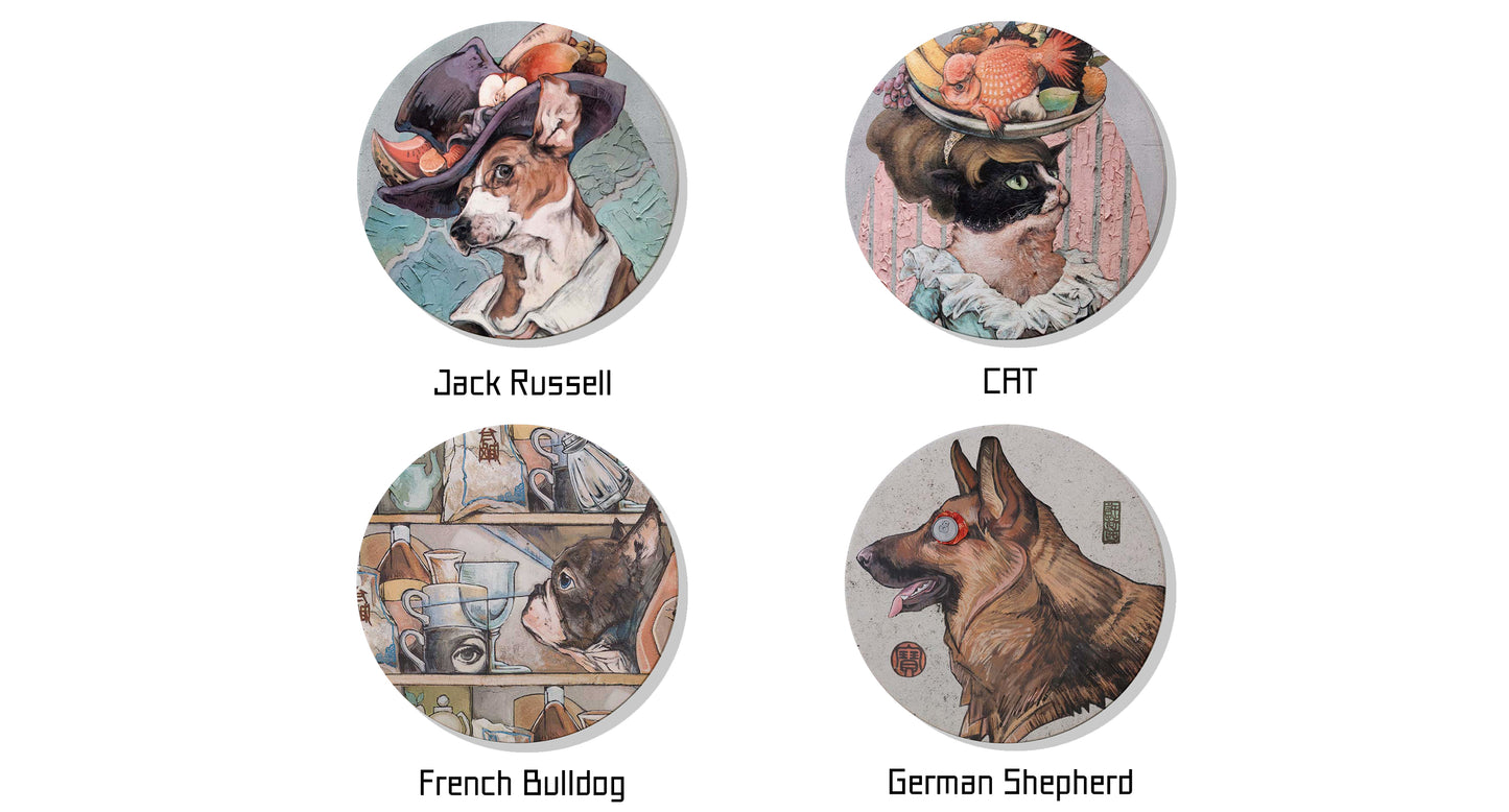 Hsu Jose Pet Series Absorbent Ceramic Coaster