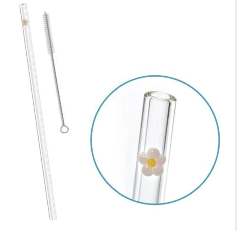 Accented Glass Straws