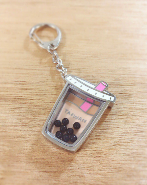 Fun Taiwan Key Holder - Boba tea Orange/Pink