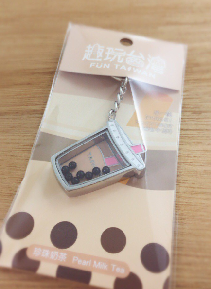 Fun Taiwan Key Holder - Boba tea Orange/Pink