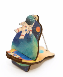 Wooden Key Chain with Phone Holder