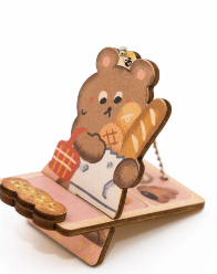 Wooden Key Chain with Phone Holder