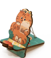 Wooden Key Chain with Phone Holder