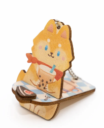 Wooden Key Chain with Phone Holder