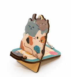 Wooden Key Chain with Phone Holder