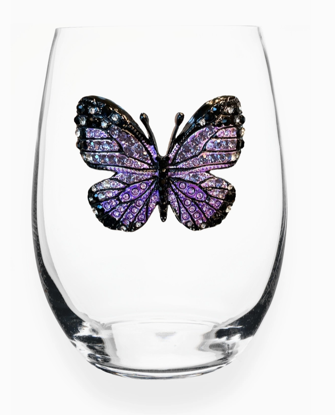 Jeweled Stemless Wine Glass