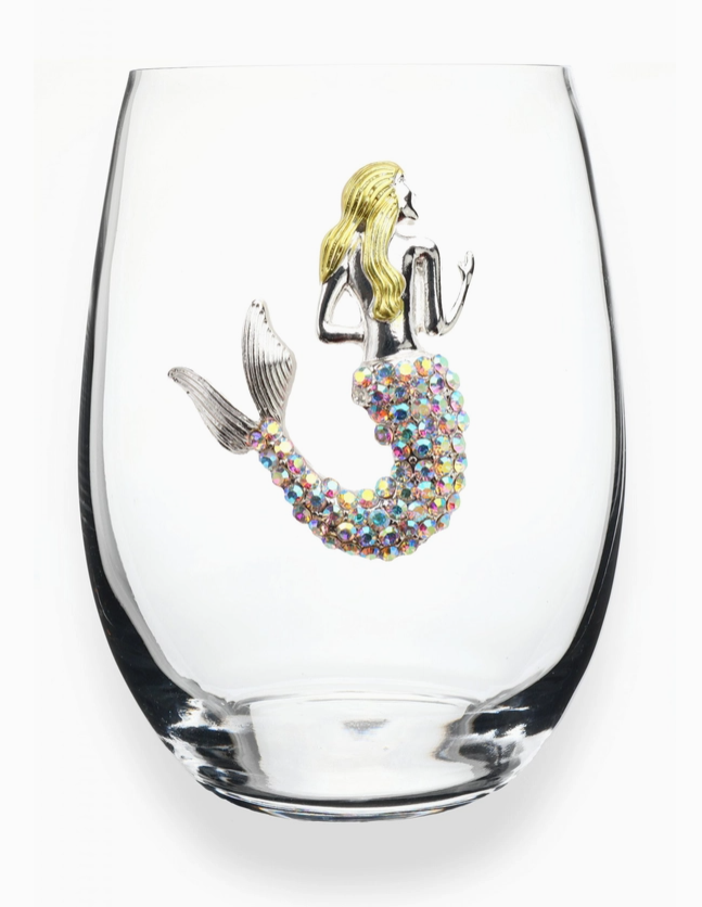 Jeweled Stemless Wine Glass