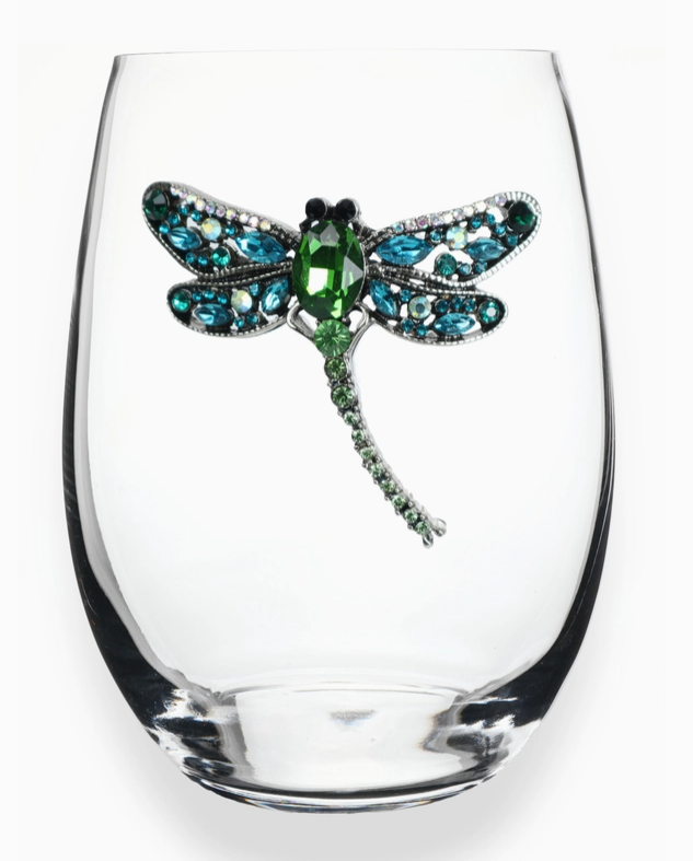 Jeweled Stemless Wine Glass