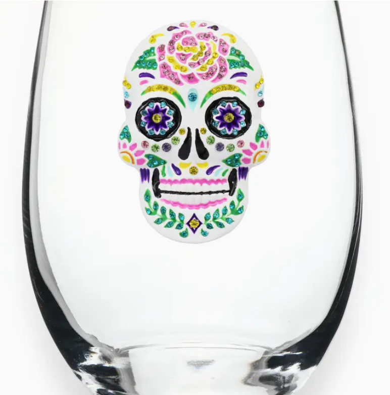 Jeweled Stemless Wine Glass