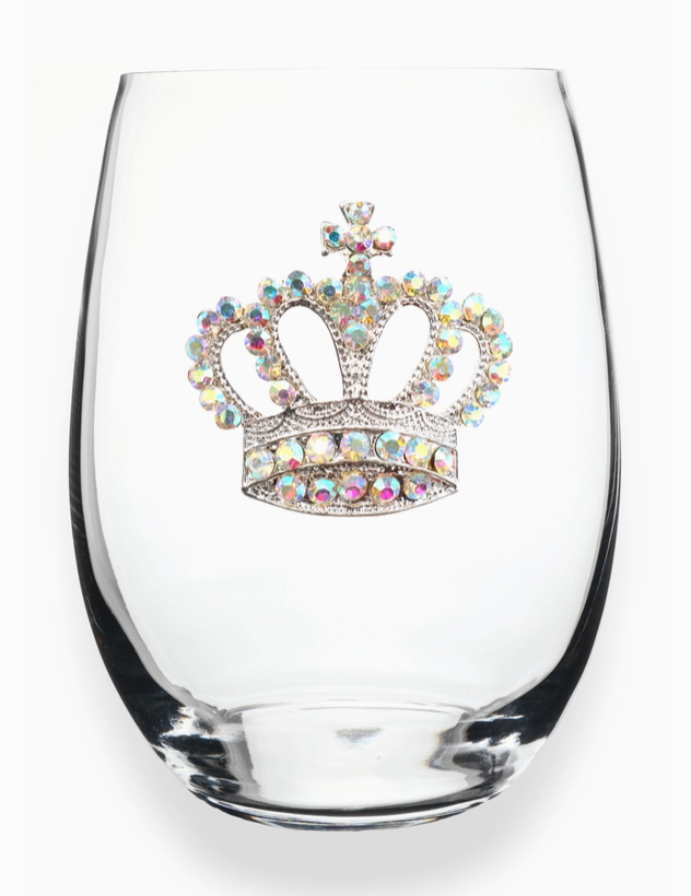 Jeweled Stemless Wine Glass