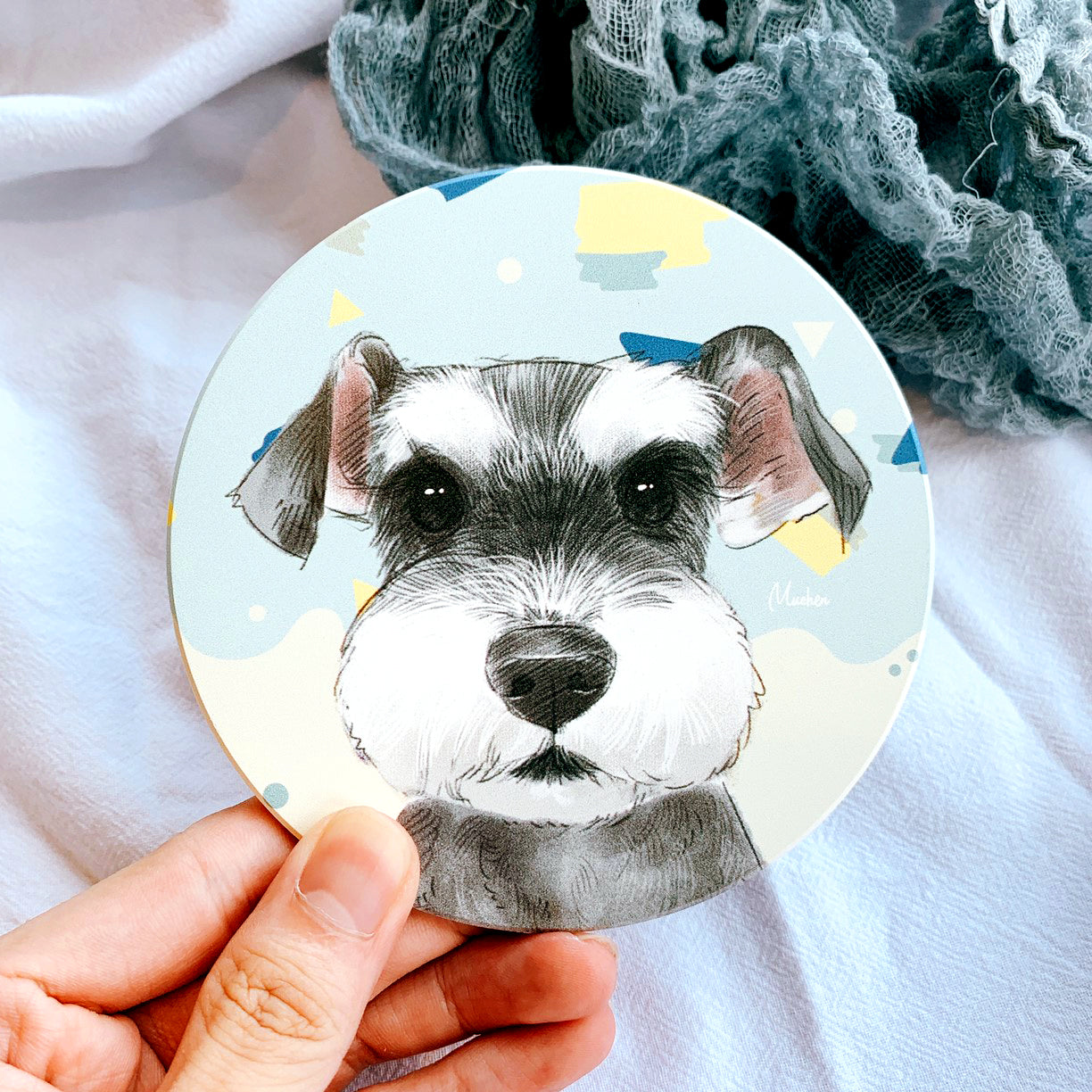 Pet Family Series Ceramic Absorbent Coaster for Drinks