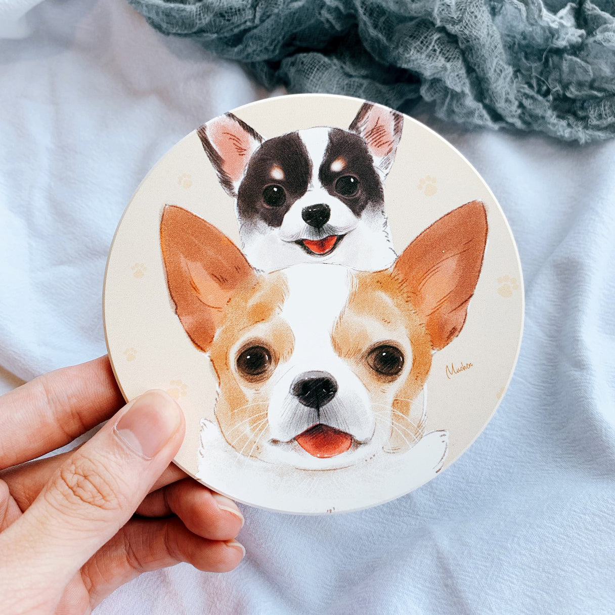 Pet Family Series Ceramic Absorbent Coaster for Drinks