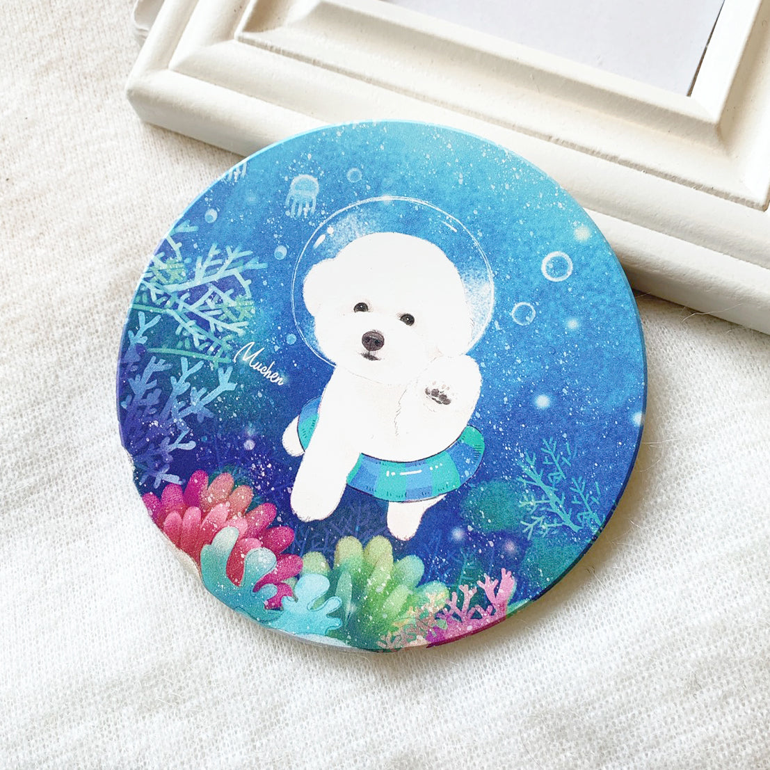 Pet Family Series Ceramic Absorbent Coaster for Drinks