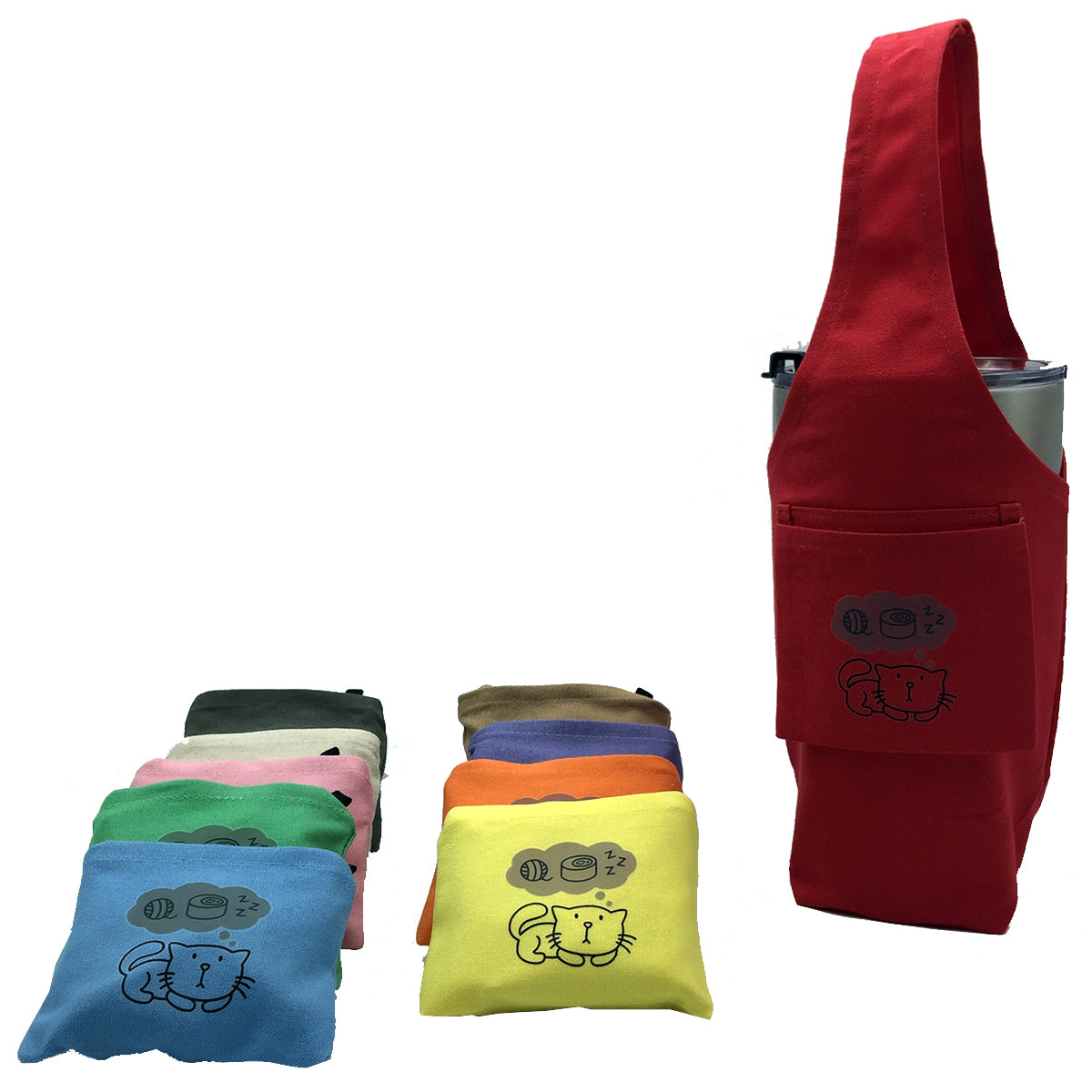 Eco-friendly Reusable Beverage Bag / Cup Holder Color Changing Bag  #Cat Lovers