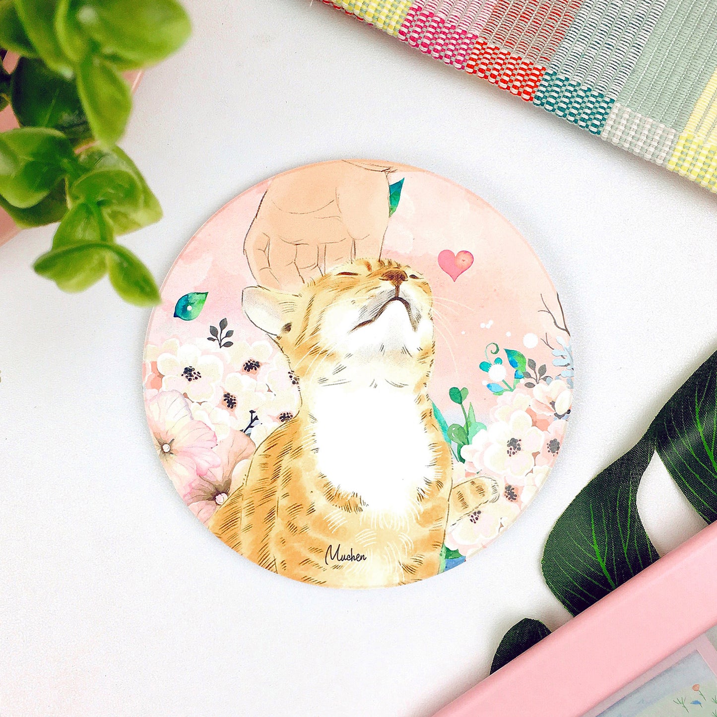 Pet Family Series Ceramic Absorbent Coaster for Drinks