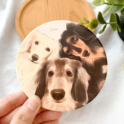 Pet Family Series Ceramic Absorbent Coaster for Drinks