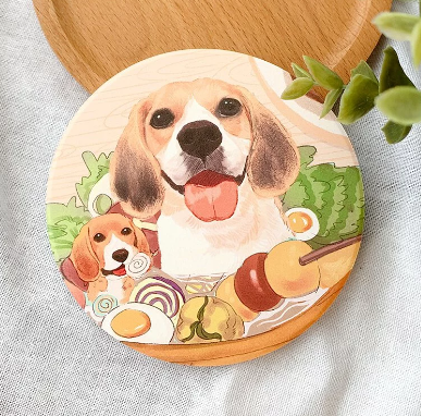 Pet Family Series Ceramic Absorbent Coaster for Drinks