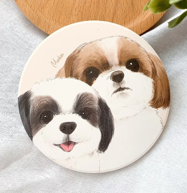 Pet Family Series Ceramic Absorbent Coaster for Drinks