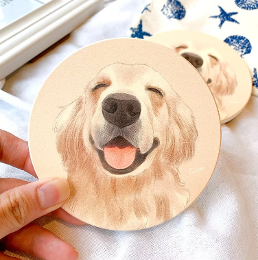 Pet Family Series Ceramic Absorbent Coaster for Drinks