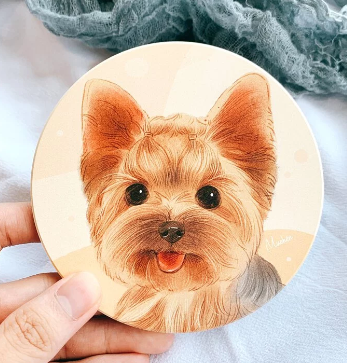 Pet Family Series Ceramic Absorbent Coaster for Drinks