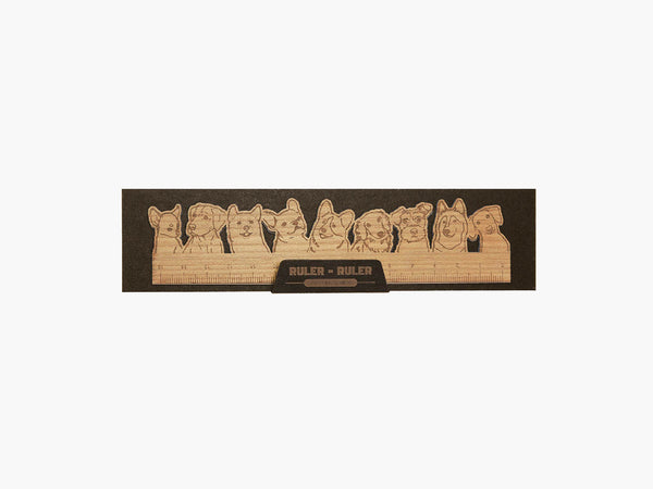 Wooden ruler Ruler Ruler - original print limited edition - Friendly pet models