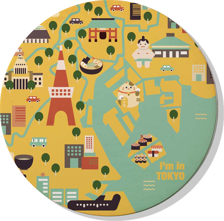 Tokyo Limited Series Absorbent Ceramic Coasters