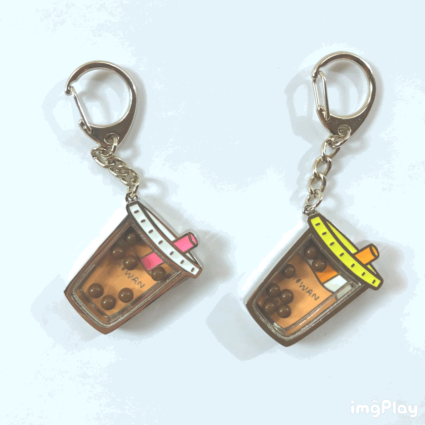 Fun Taiwan Key Holder - Boba tea Orange/Pink
